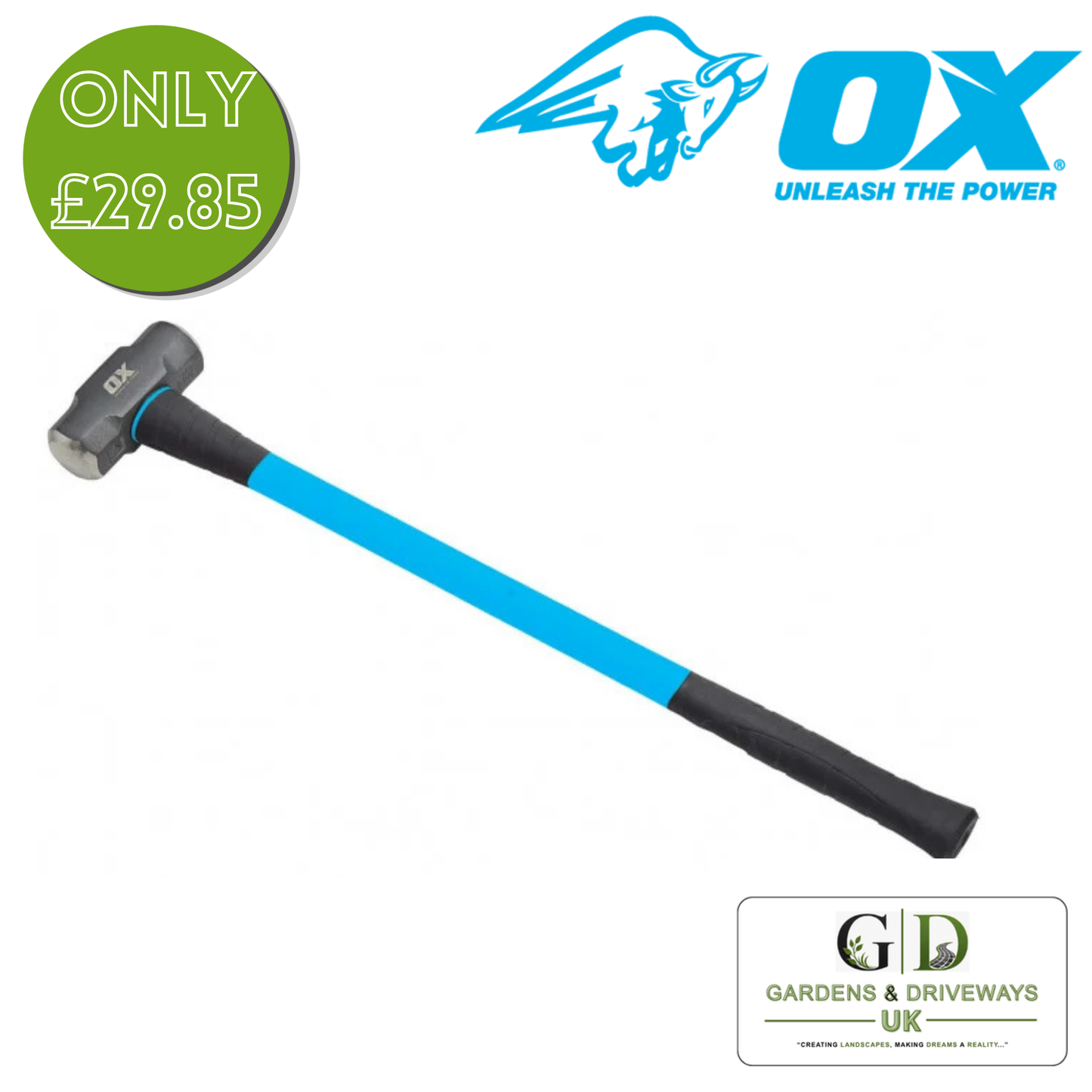 OX Trade Fibreglass Handle Sledge Hammer – 10lb (4.5kg)