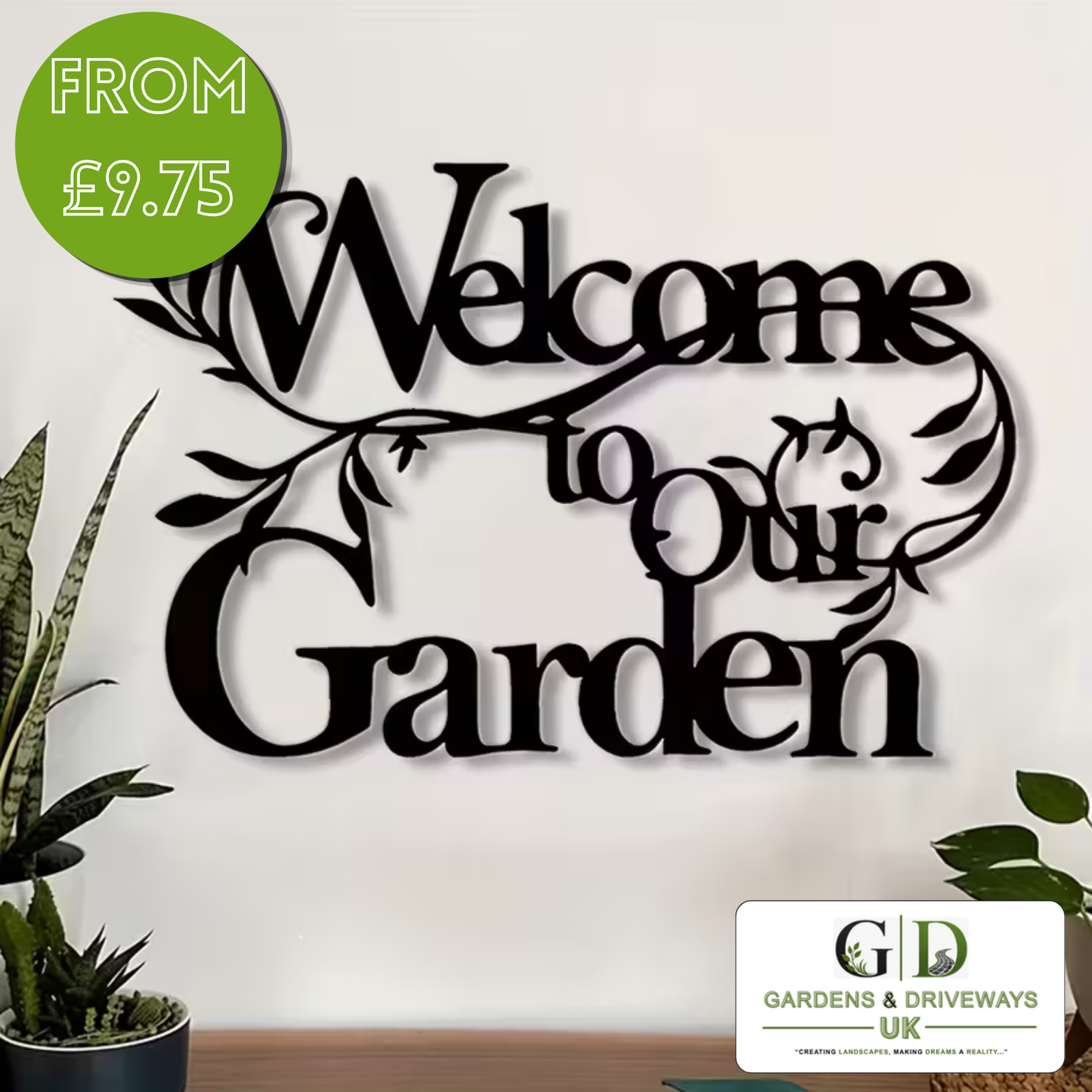 Rustic Metal "Welcome to Our Garden" Wall Sign