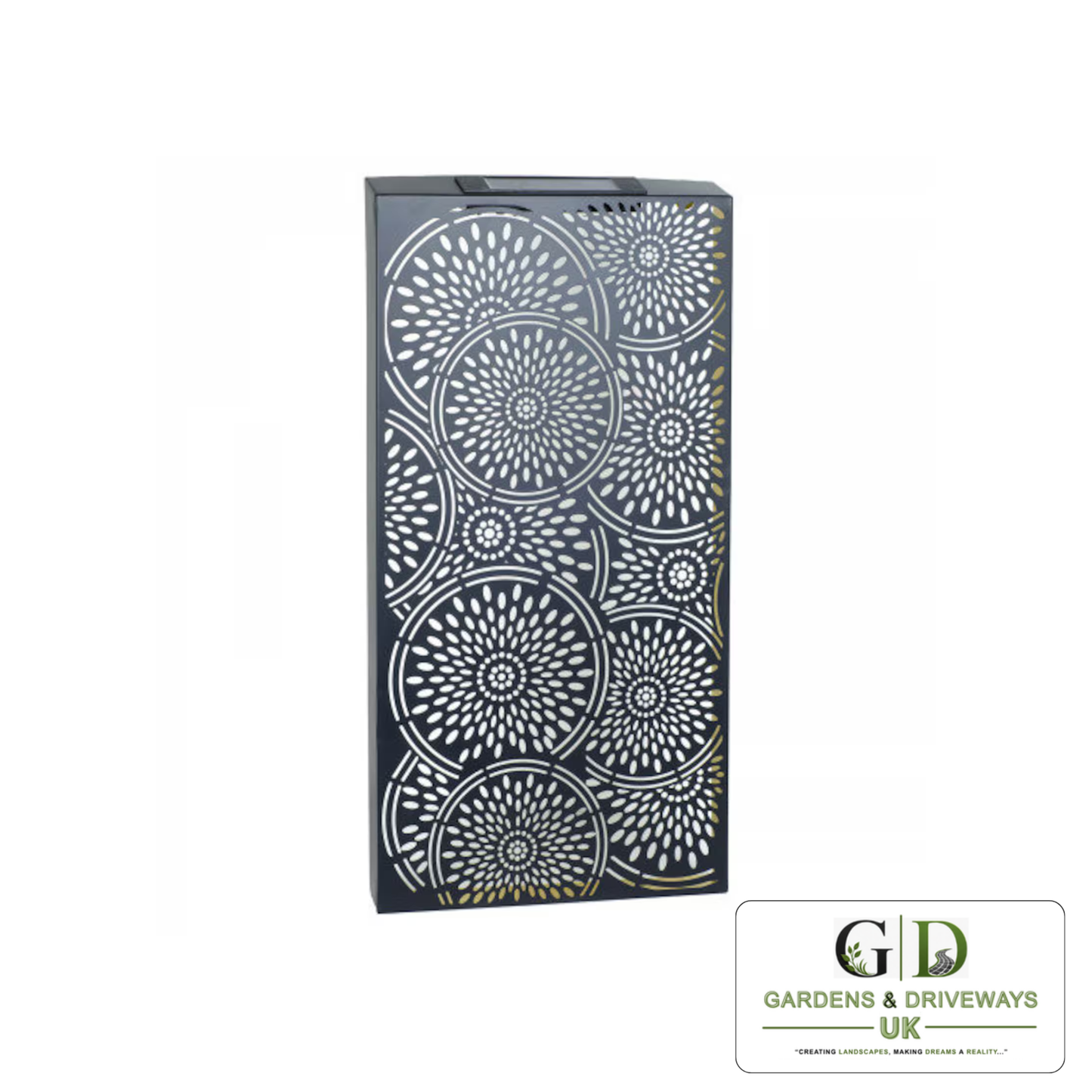 Metal Pattern Solar Wall Panel Garden Light