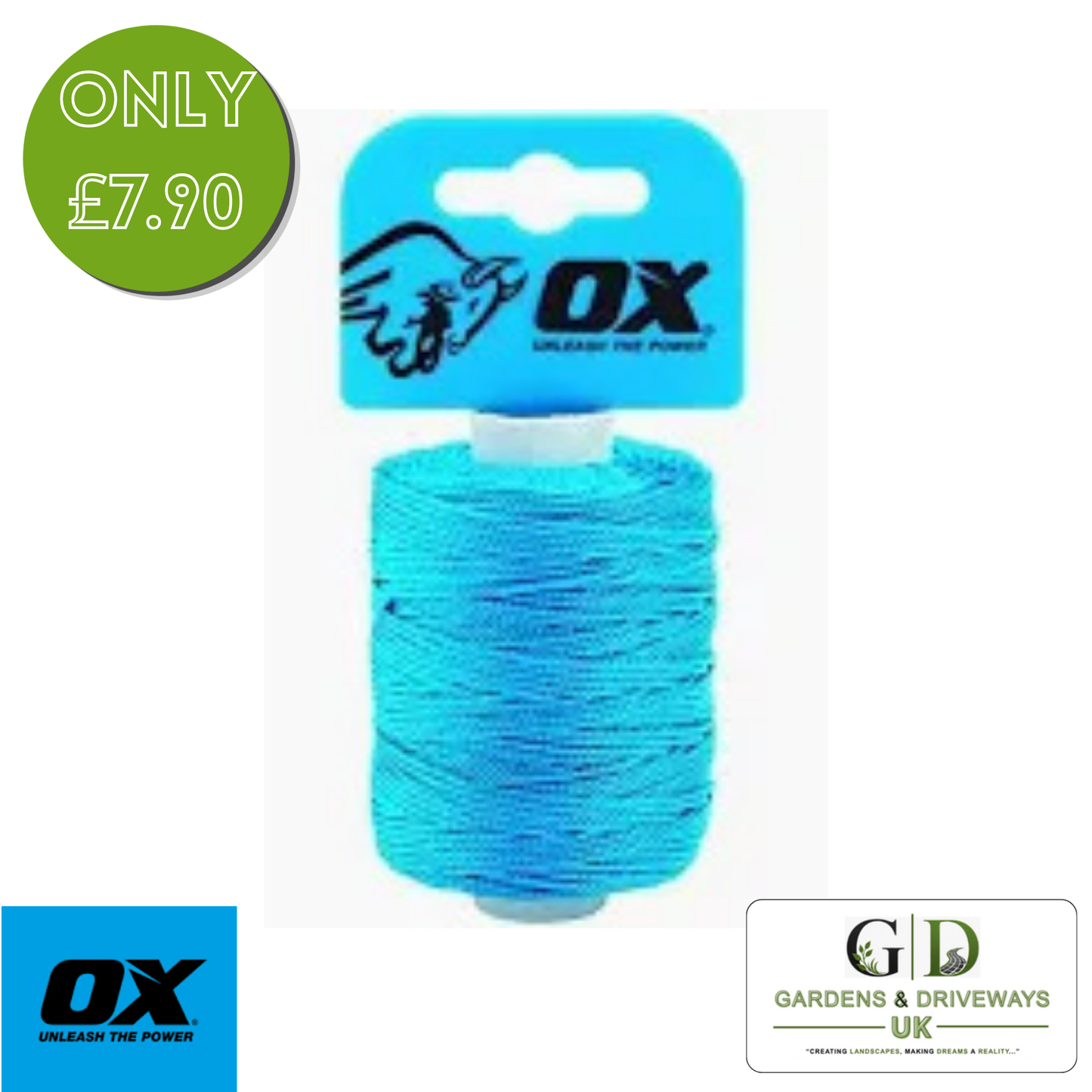 OX Pro Nylon Builders Line Cyan - 105m / 350ft
