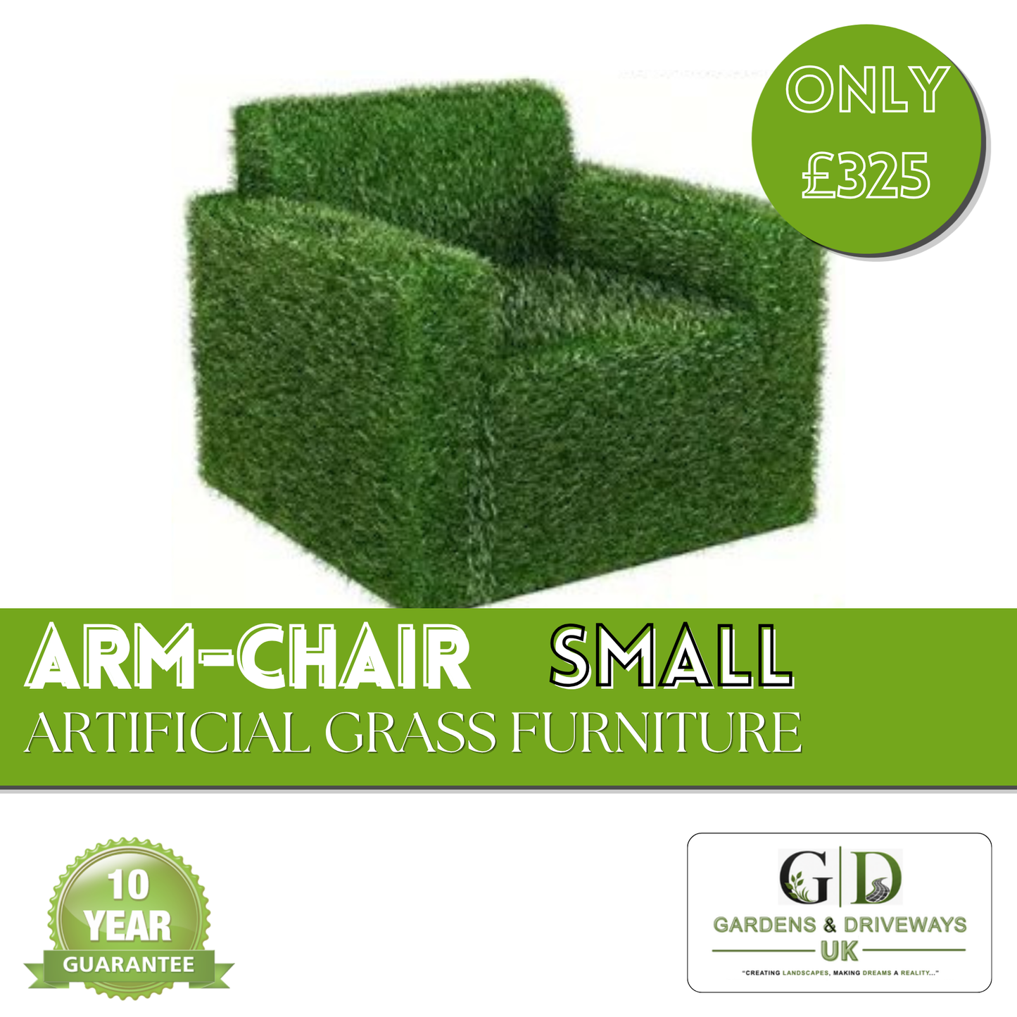 Small Artificial Grass Armchair